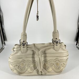 Brighton Lolita Ivory Leather 3D Lace Shoulder Bag